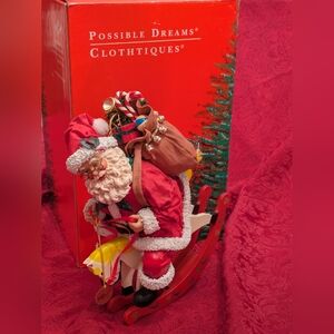 Possible Dreams Clothtiques Santa Figurine Rocking Horse